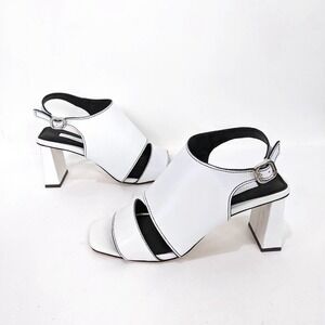 Topshop Nateisha Women's Leather Block Sandals In White